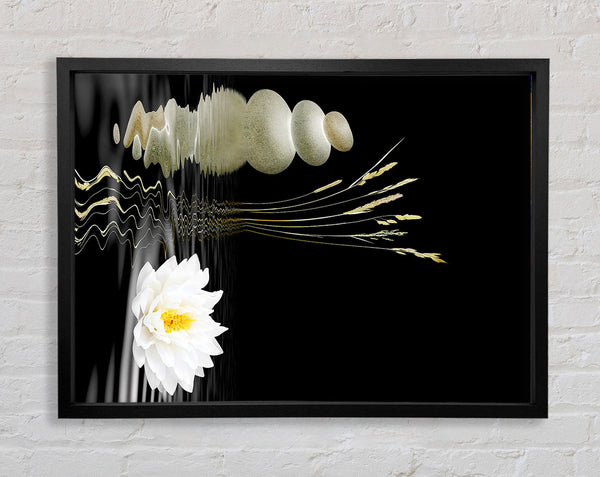 Waterlily Reflection Ripples Framed Print