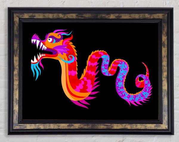 Japanese Rainbow Dragon Framed Print