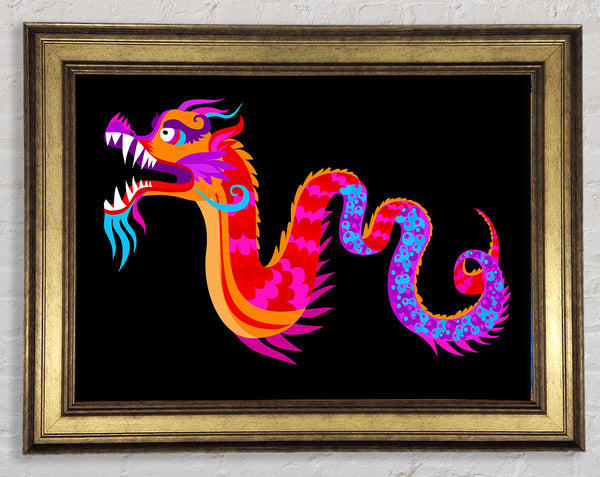 Japanese Rainbow Dragon Framed Print