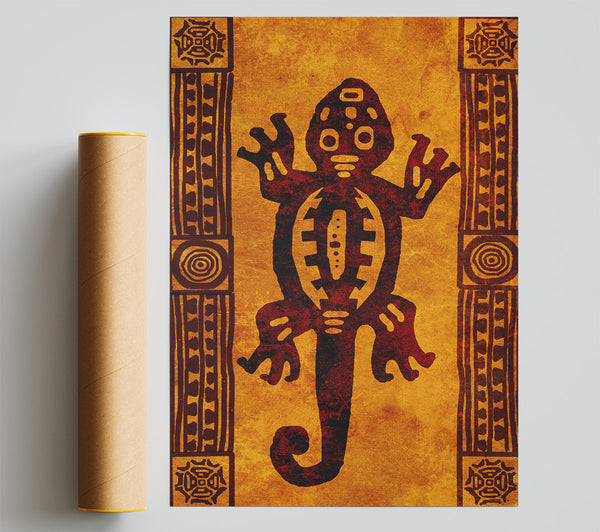 Aboriginal Gecko Earth Giclee Print