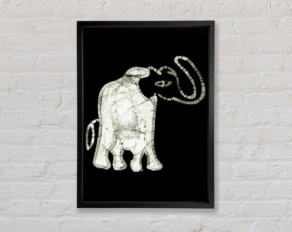 Native Elephant Art B n W Framed Print