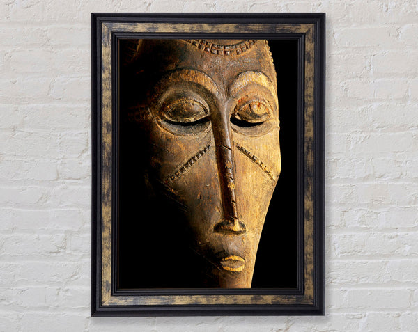 Tribal Face Mask Framed Print