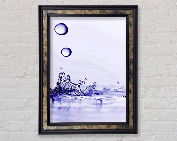 Purple Water Droplet Splash Framed Print