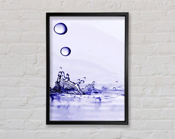 Purple Water Droplet Splash Framed Print