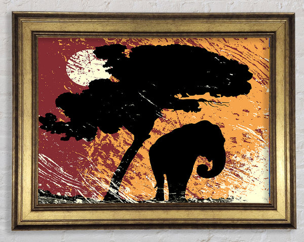 Elephant Safari By The Sun Framed Print
