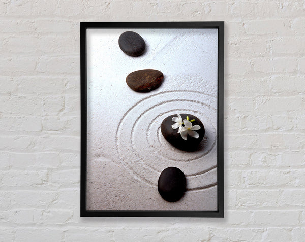 Peace Lily Zen Stones Framed Print