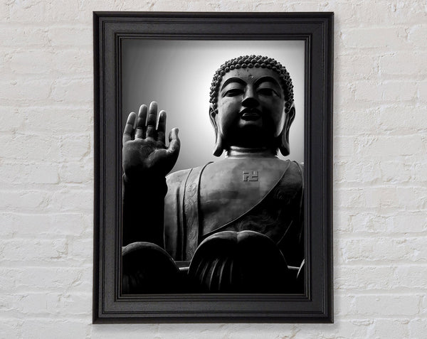 Schwarze und weiße Buddha-Statue