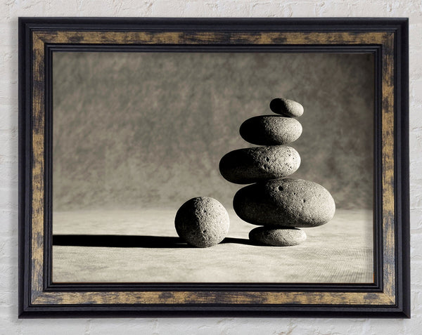 Black n White Stone Age Framed Print