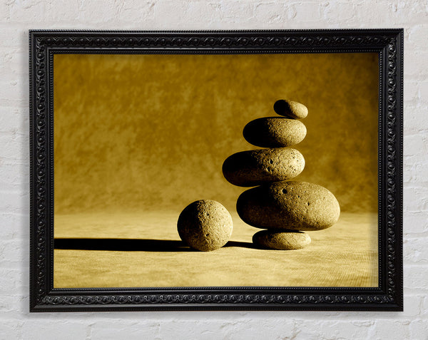 Golden Stone Age Framed Print