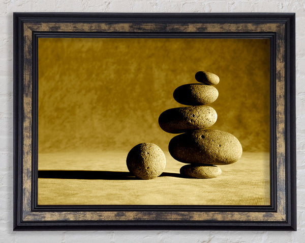 Golden Stone Age Framed Print