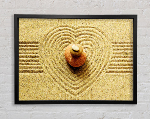 Love Heart Sand Stone Framed Print