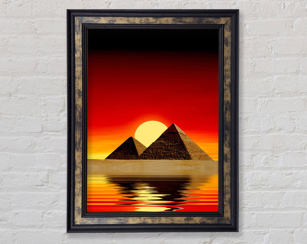 Egyptian Pyramid Reflections Framed Print