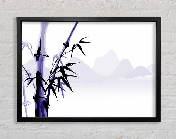 Purple Bamboo Mountains Framed Print