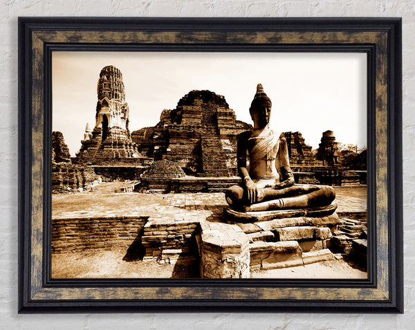 Buddha Ancient Temple Framed Print