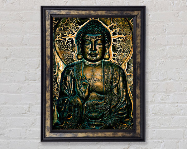 Hindu God Blue Gold Framed Print