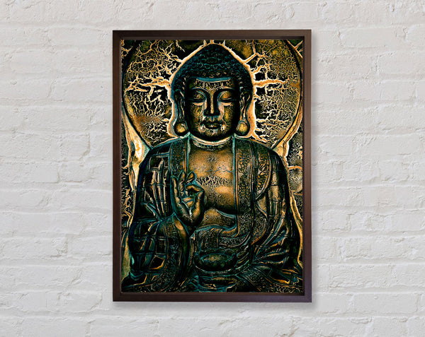 Hindu God Blue Gold Framed Print