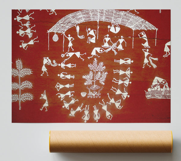Aboriginal Warli Mahabharata Poster