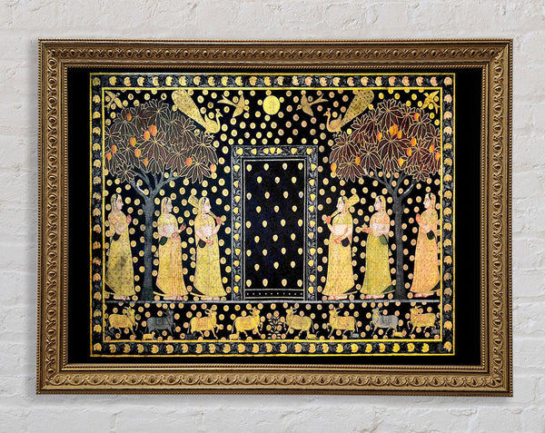 Hindu Pichwai Painting Rajasthan Framed Print
