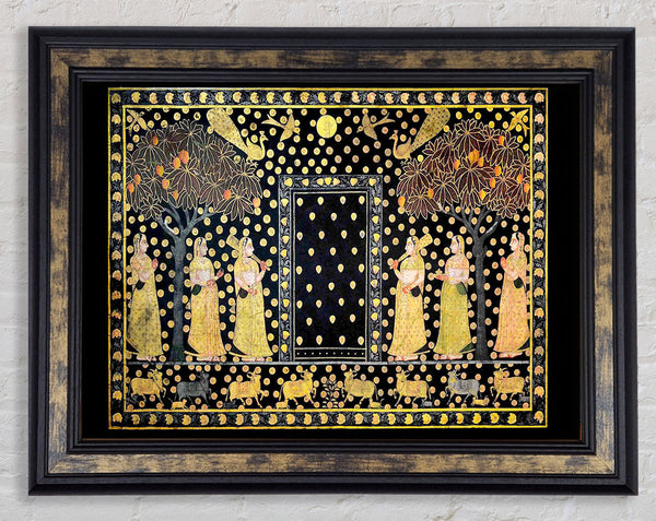 Hindu Pichwai Painting Rajasthan Framed Print