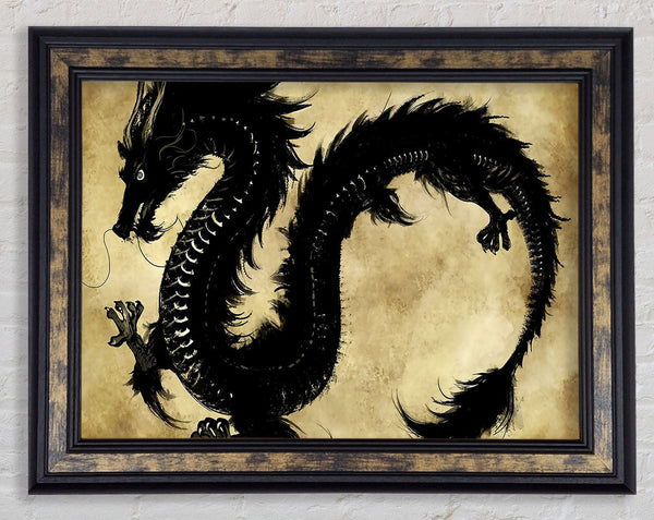 Chinese Black Dragon Framed Print