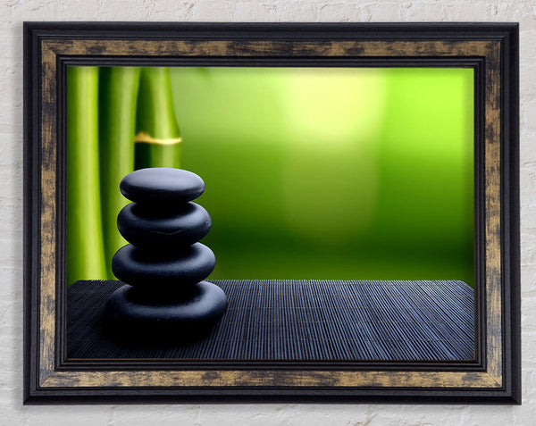 Zen Stones Background Framed Print