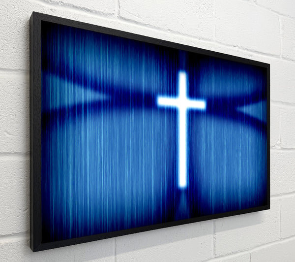 Christian White Cross Blue Background