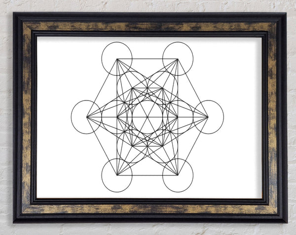 Metatrons Cube Drawing Framed Print