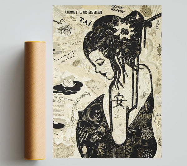 Japanese Geisha Girl Print