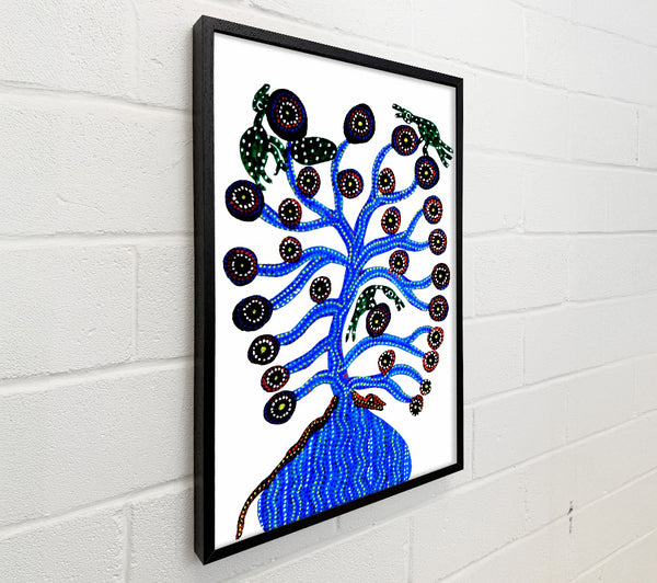 Aboriginal Blue Animal Tree