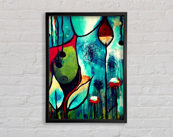 Tulips In Blue Framed Print