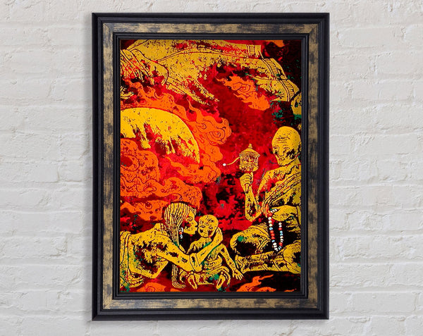 Tibetan Art Fire Wall Framed Print