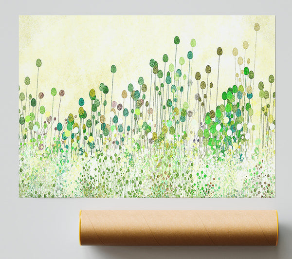 Poppy Buds Vintage Art Poster
