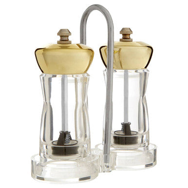 Cody Gold/Clear Salt And Pepper Mill Set