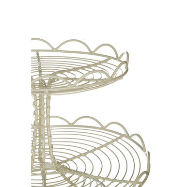 2 Tier Cream Wire Cake Stand