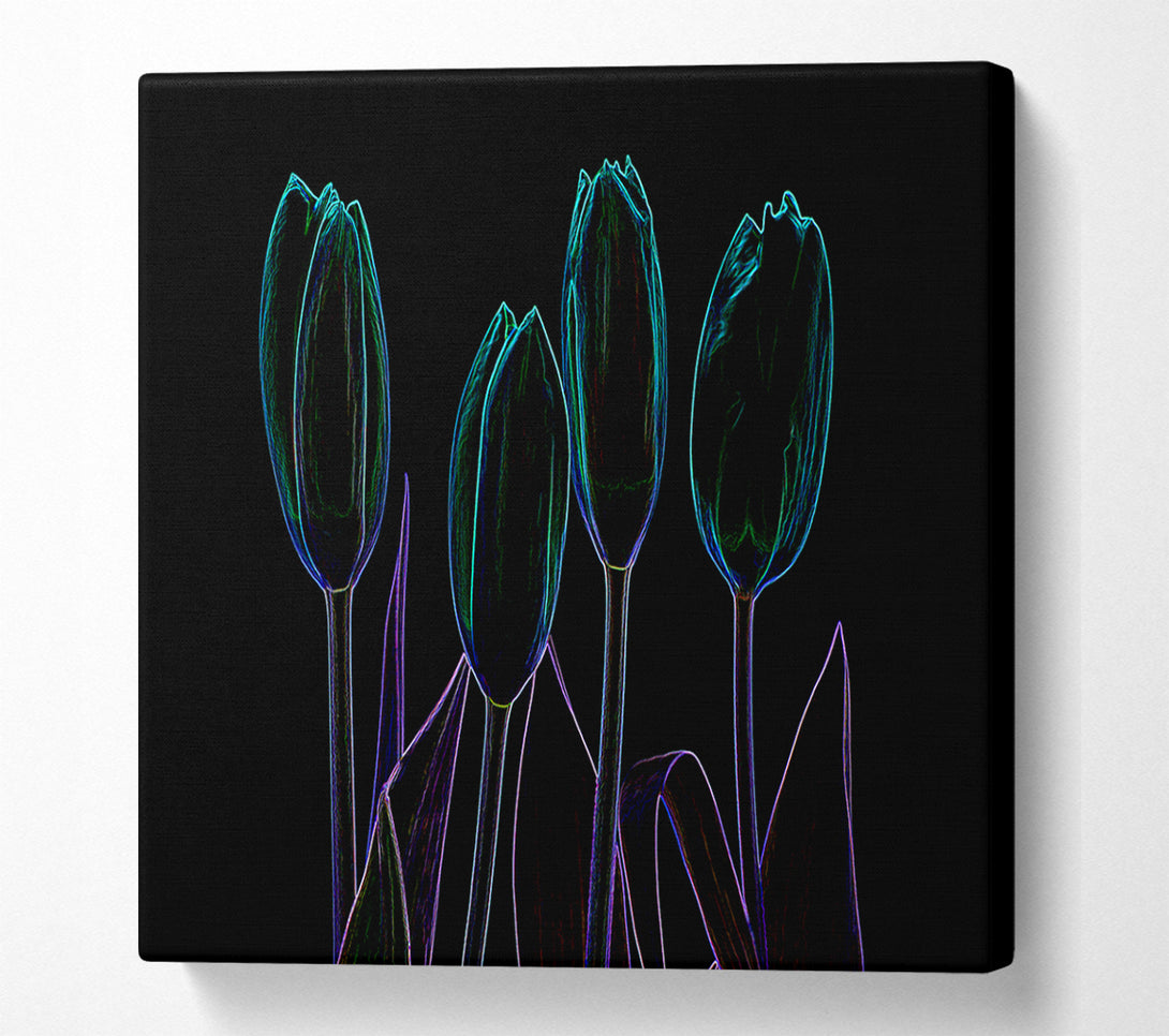  A Canvas Print of Abstarct Neon Floral 30 Canvas Art