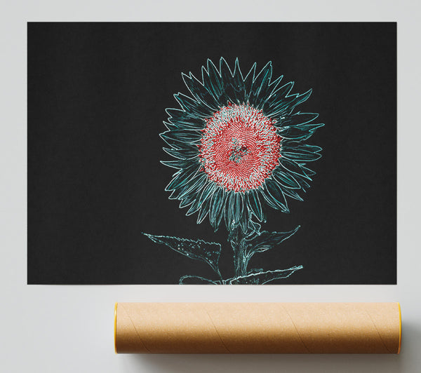 Abstarct Neon Floral 20 Poster