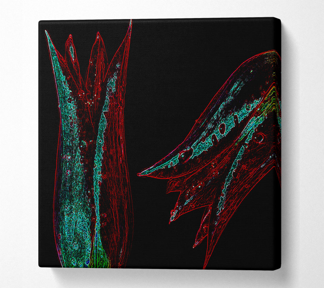  A Canvas Print of Abstarct Neon Floral 37 Canvas Print