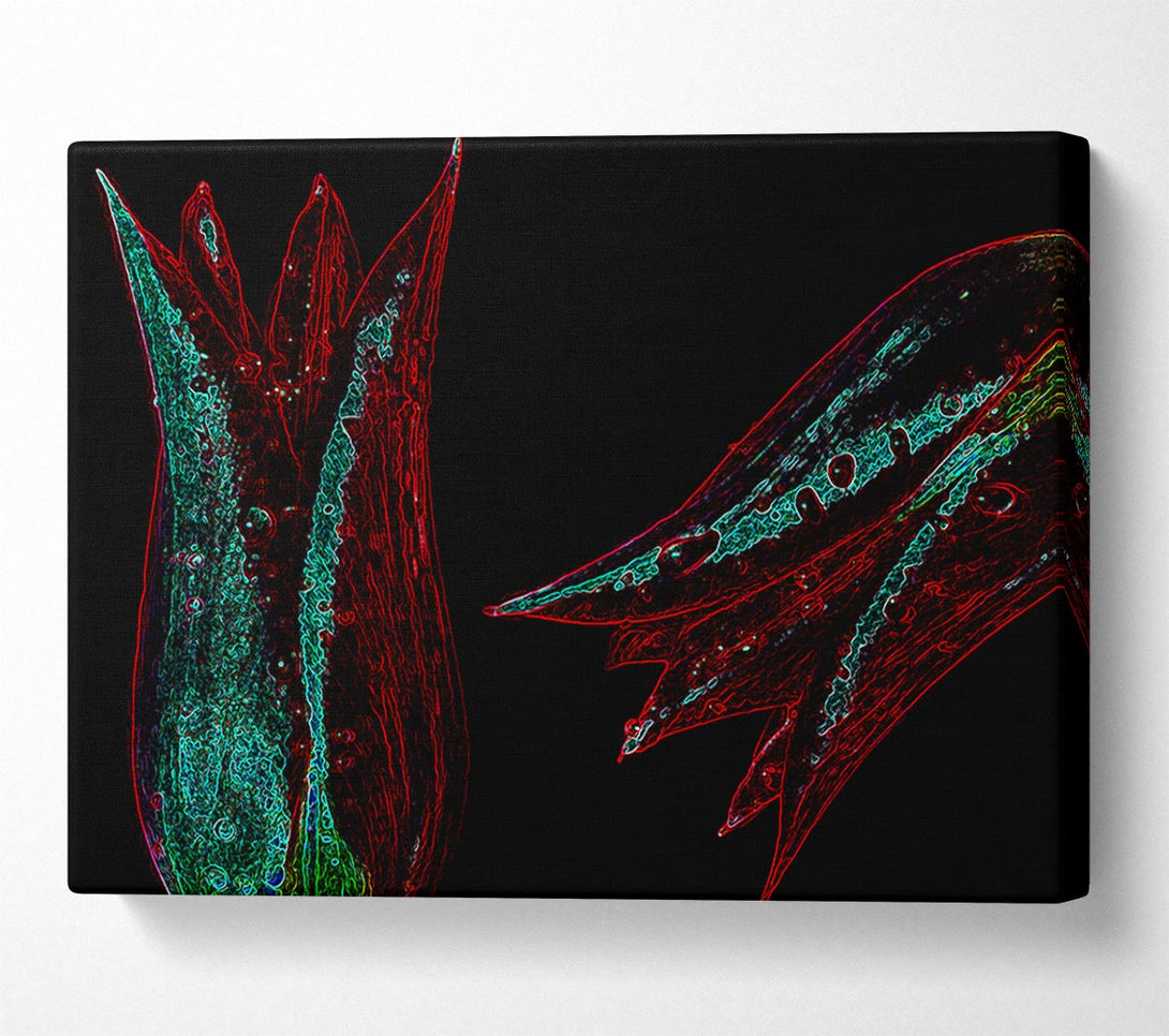  A Canvas Print of Abstarct Neon Floral 37 Canvas Print