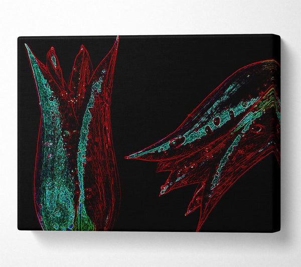  A Canvas Print of Abstarct Neon Floral 37 Canvas Print