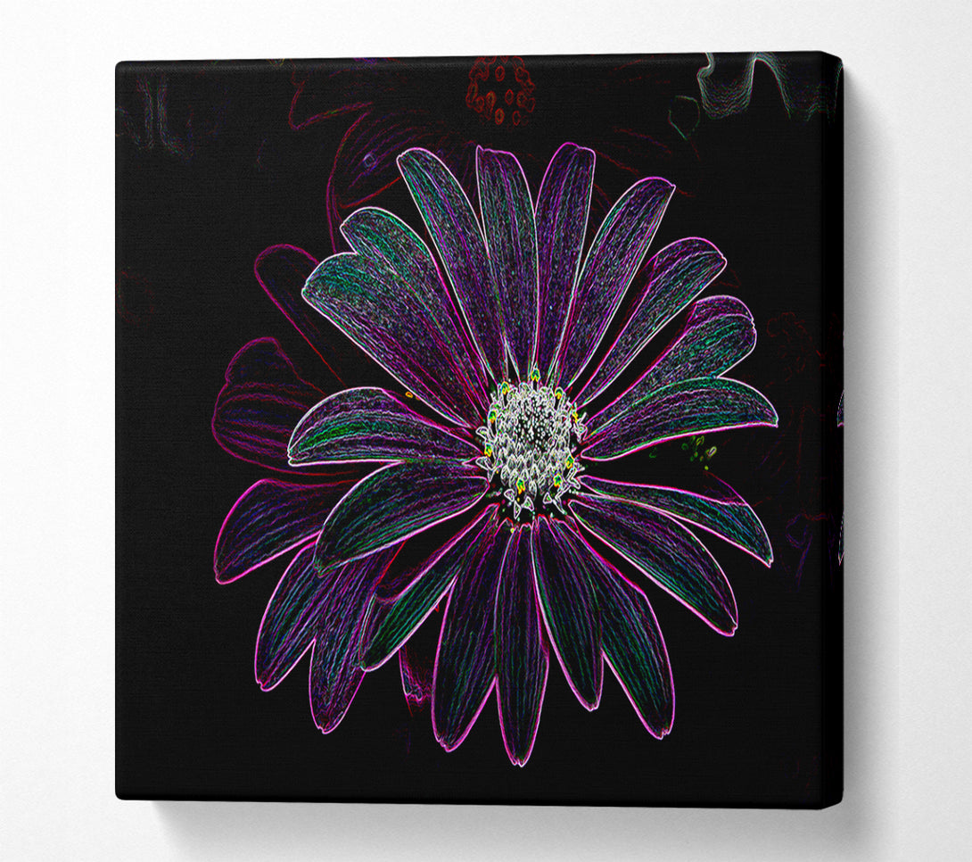  A Canvas Print of Abstarct Neon Floral 14 Canvas Art