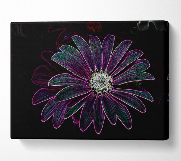  A Canvas Print of Abstarct Neon Floral 14 Canvas Art