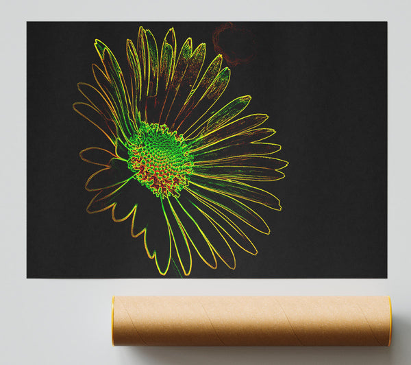 Abstarct Neon Floral 13 Print
