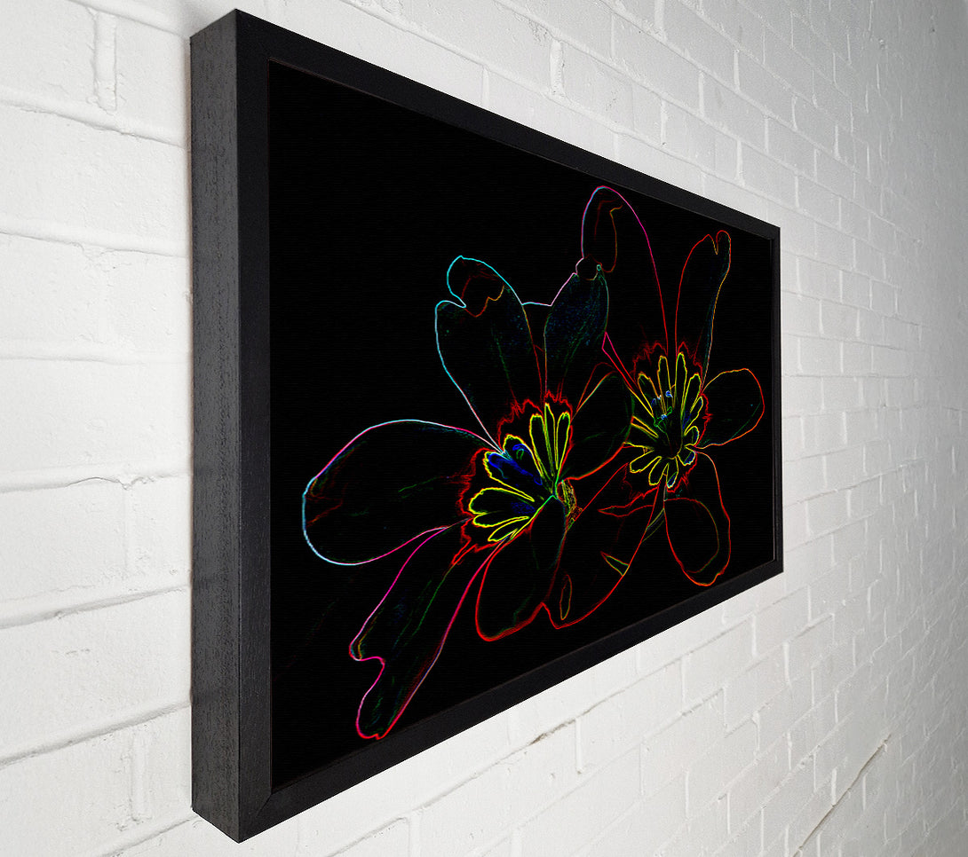  A Canvas Print of Abstarct Neon Floral 38 Canvas Wall Art