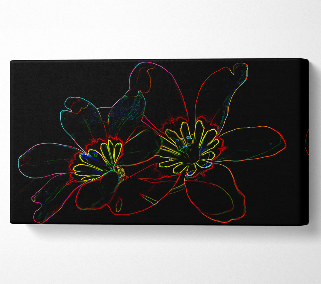  A Canvas Print of Abstarct Neon Floral 38 Canvas Wall Art