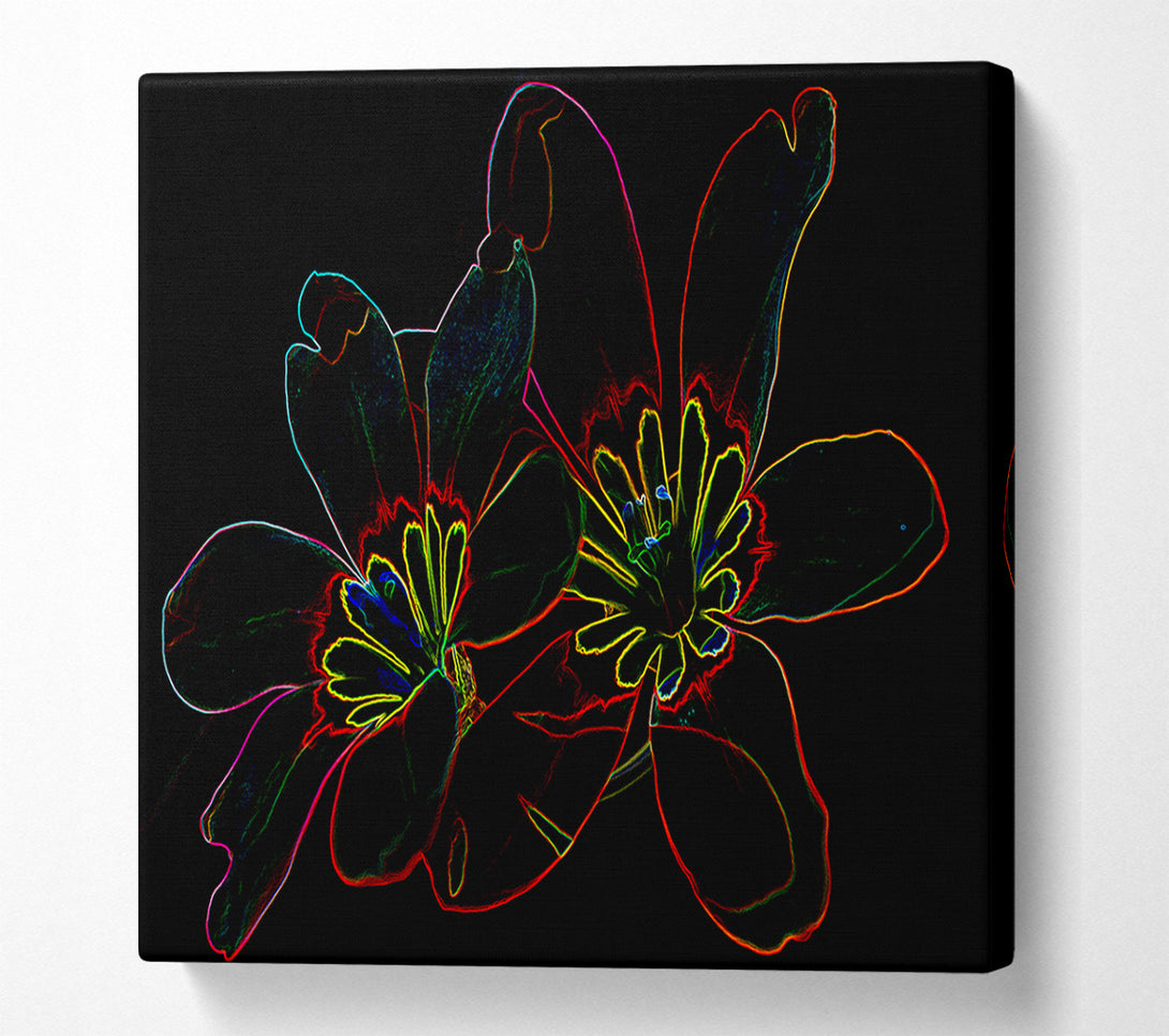  A Canvas Print of Abstarct Neon Floral 38 Canvas Wall Art