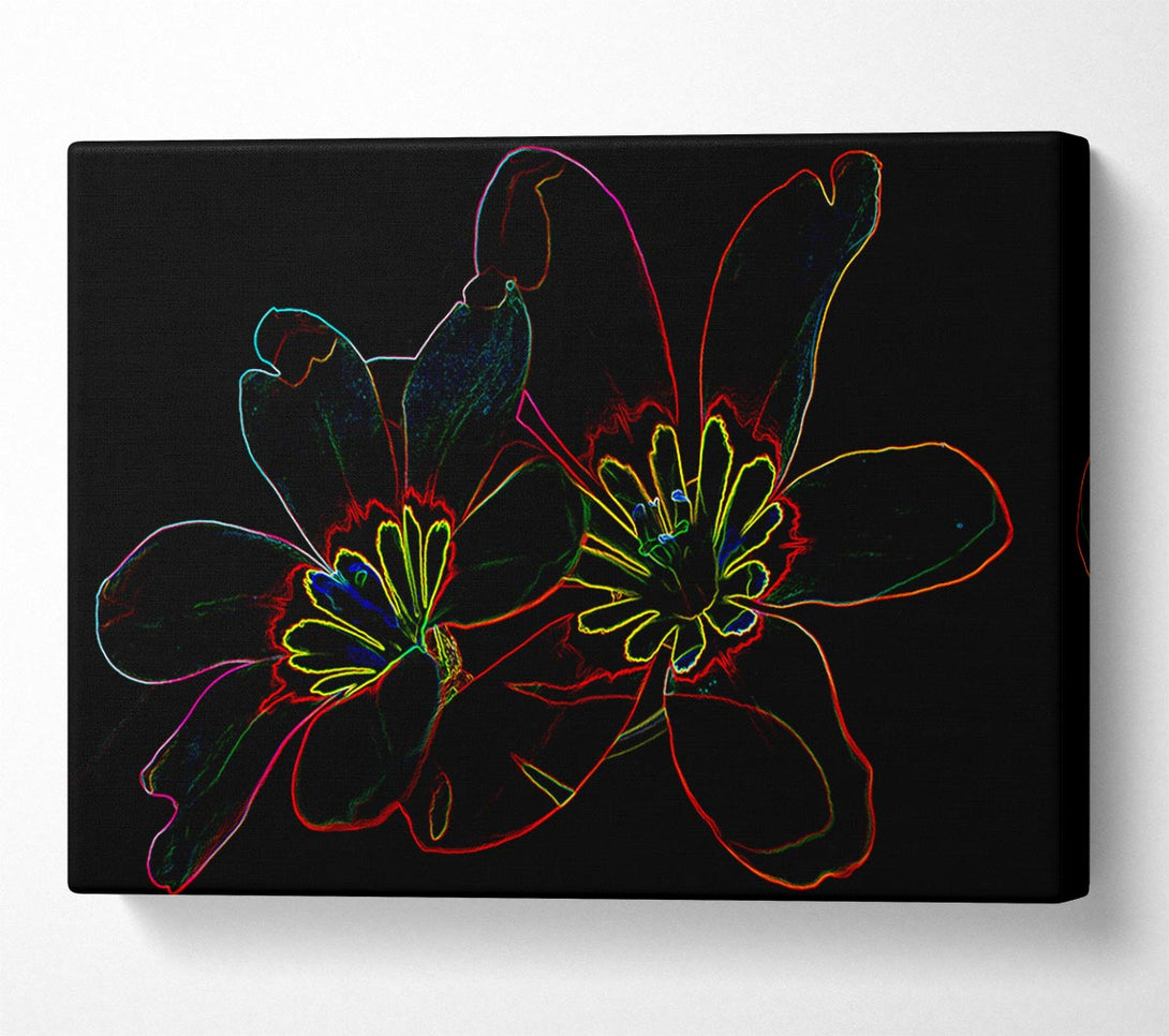  A Canvas Print of Abstarct Neon Floral 38 Canvas Wall Art