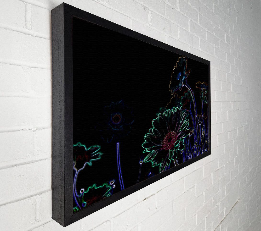  A Canvas Print of Abstarct Neon Floral 04 Canvas Wall Art