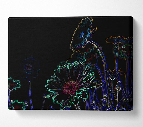  A Canvas Print of Abstarct Neon Floral 04 Canvas Wall Art