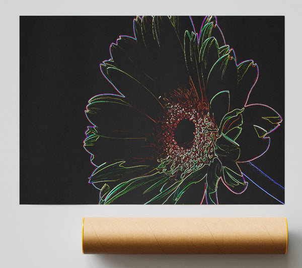 Abstarct Neon Floral 16 Print