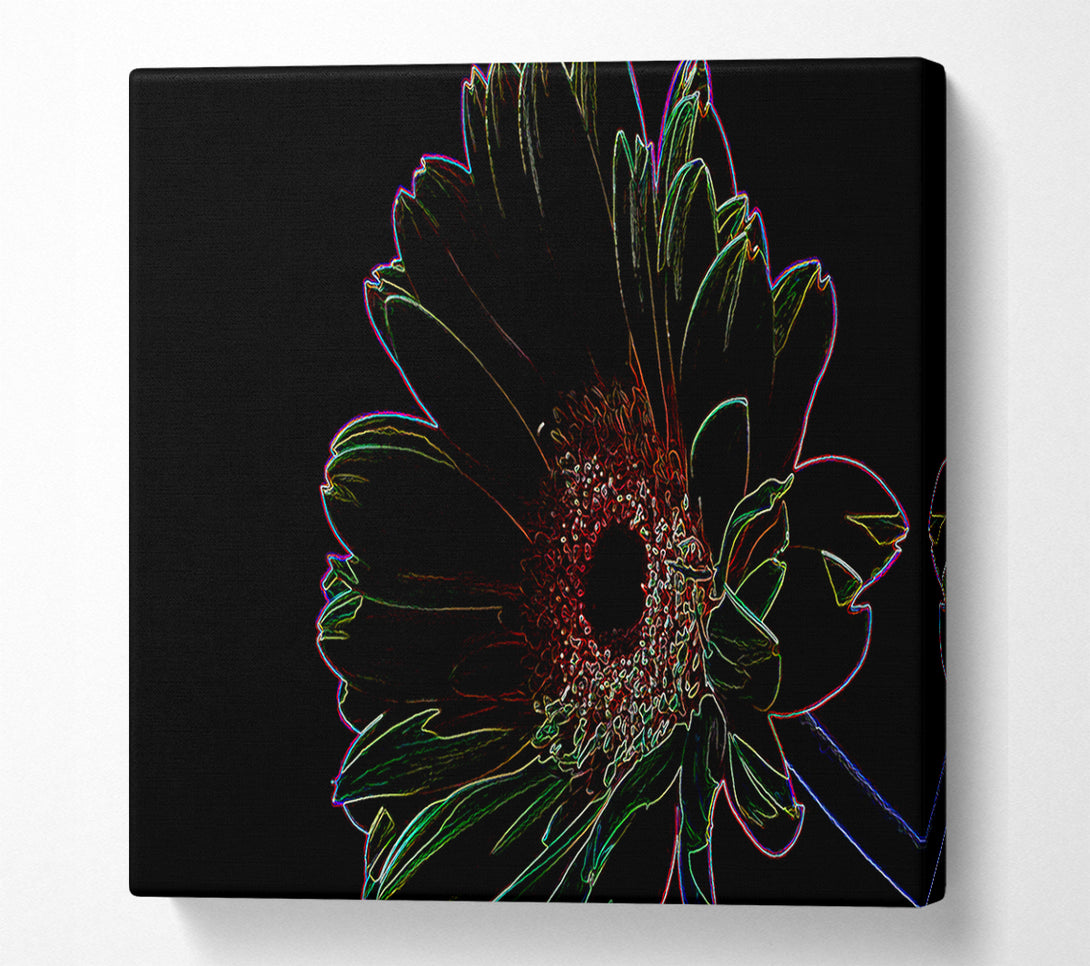  A Canvas Print of Abstarct Neon Floral 16 Canvas Art